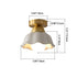 Modern Minimalist Copper Ceramic Flower 1-Light Semi-Flush Mount Ceiling Light For Hallway