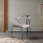 Contemporary Luxury Curved Stainless Steel Leather Chair Backrest Armless For Living Room