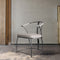 Contemporary Luxury Curved Stainless Steel Leather Chair Backrest Armless For Living Room