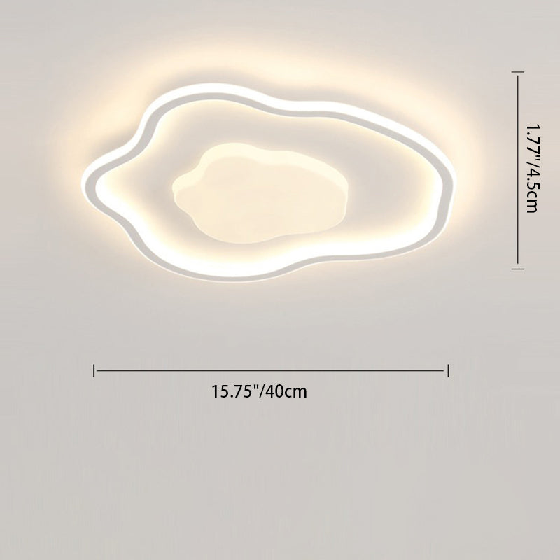 Modern Minimalist Cloud Shape LED Flush Mount Ceiling Light For Bedroom