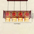 Traditional Chinese Wood PVC Imitation Sheepskin Rectangular Cylinder 4-Light Chandelier For Dining Room