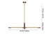 Contemporary Scandinavian Copper Brass Wood Strip LED Kitchen Island Light Chandelier For Dining Room