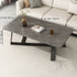 Modern Minimalist Rectangular Rock Slab Stainless Steel Coffee Table For Living Room