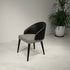 Modern Luxury Ring Back Leather Cotton Linen Ash Wood Dining Chair Backrest For Dining Room