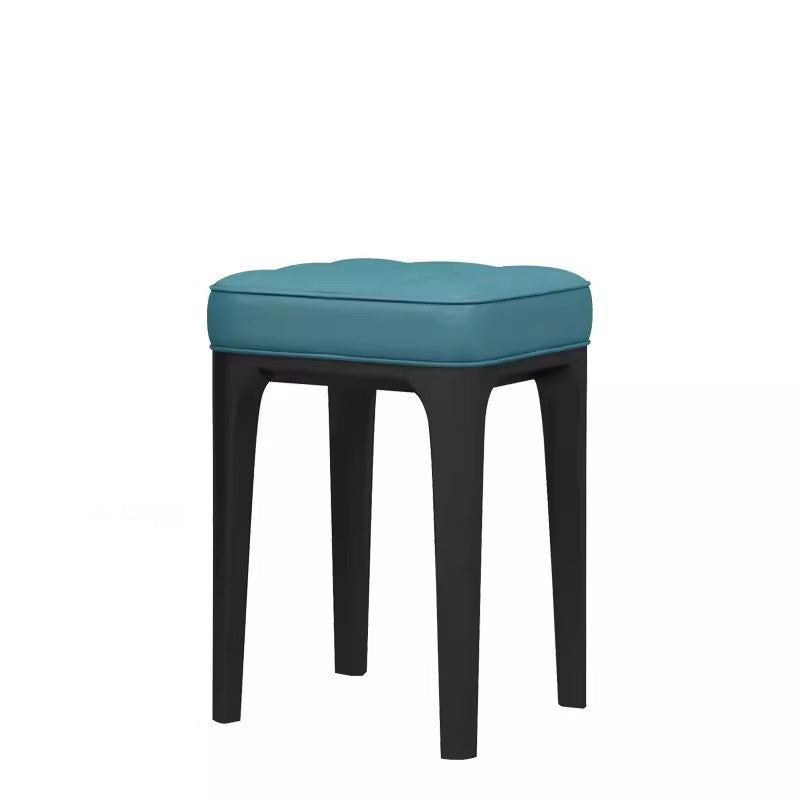 Modern Simplicity Square PU Leather Upholstered Stackable Vanity Stool Backless For Bedroom