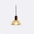 Traditional Vintage Round Bowl Solid Wood Dome Glass 1-Light Pendant Light For Living Room