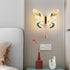 Contemporary Creative Butterfly Enamel Colored Acrylic Wing Iron LED Wall Sconce Lamp For Living Room