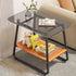 Contemporary Nordic Rectangular Tempered Glass Carbon Steel End Table 2-Tier For Living Room