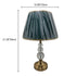 Traditional Vintage Cylinder Metal Crystal Fabric 1-Light Table Lamp For Bedroom