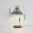 Modern Minimalist Pleated Umbrella Fabric Wood Hardware 1-Light Table Lamp For Bedroom