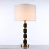 Modern Minimalist Cylinder Fabric Iron Marble 1-Light Table Lamp For Bedroom