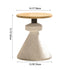 Modern Minimalist Round Tapered Wood Marble Rub Coffee Table For Living Room