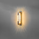 Contemporary Luxury Dazzling Rectangular Bubble Textured Crystal Shade Stainless Steel LED Wall Sconce Lamp For Living Room