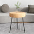 Modern Minimalist Round Annual Wood Stainless Steel Coffee Table For Living Room