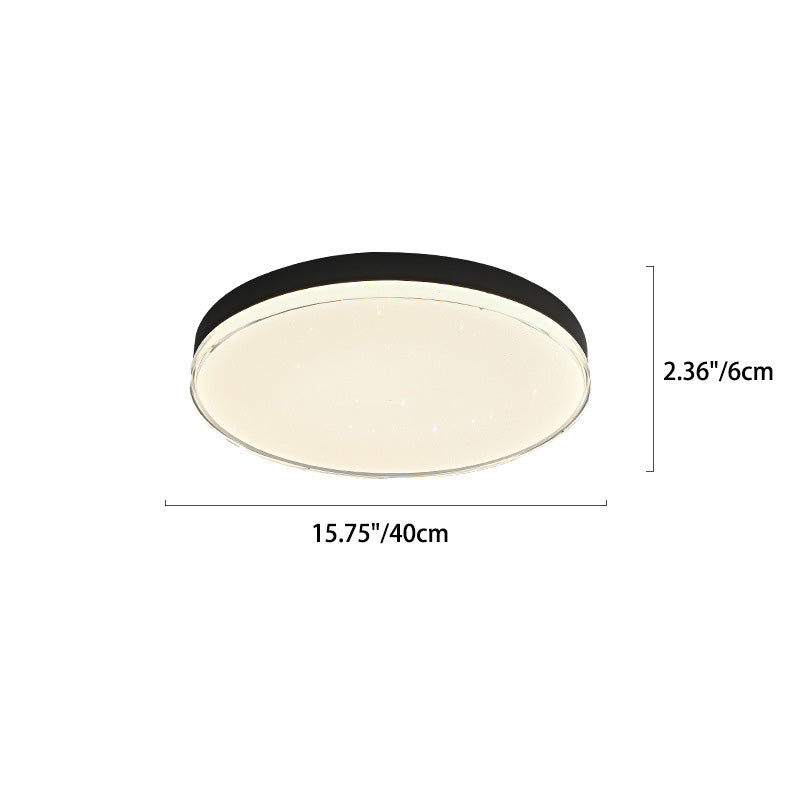 Modern Minimalist Aluminum Acrylic Round Shade LED Flush Mount Ceiling Light For Bedroom