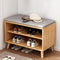 Contemporary Scandinavian Cotton Linen Solid Wood Shoe Storage 2-Storage For Entryways