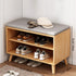 Contemporary Scandinavian Cotton Linen Solid Wood Shoe Storage 2-Storage For Entryways