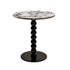 Traditional French Round Marble Wood End Table 1-Tier For Living Room