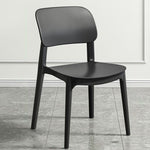 Contemporary Nordic Macaron Plastic Square Stackable Dining Chair Open Back For Dining Room