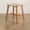 Traditional Japanese Rectangular Rope Woven Wooden Bar Stool For Dining Room