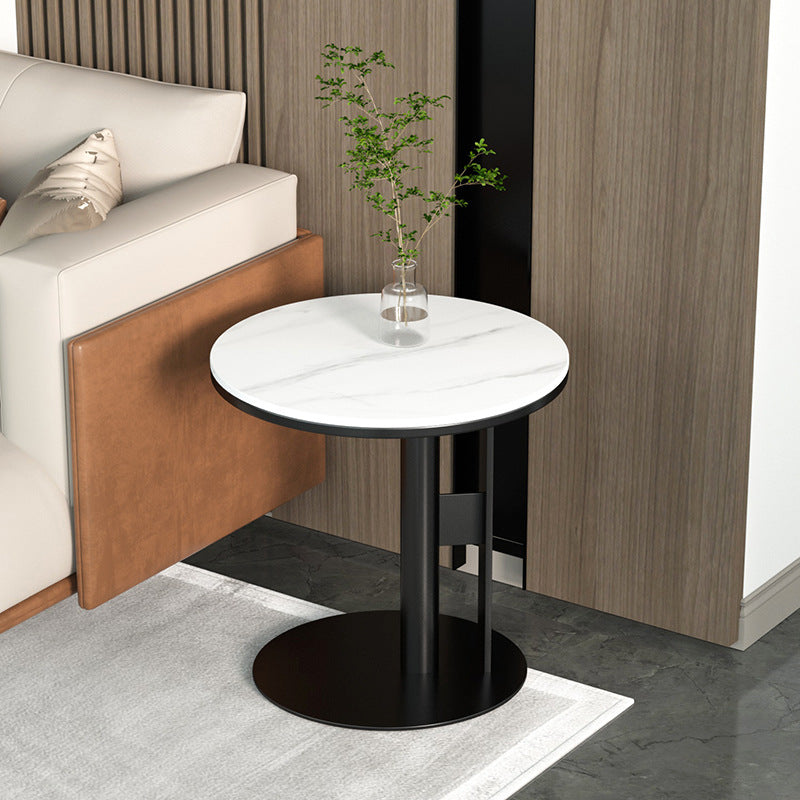 Contemporary Nordic Geometric Circle Rock Board Side Table For Living Room