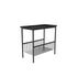 Contemporary Scandinavian Rectangle Iron Top End Table 2-Tier Storage Shelves For Living Room