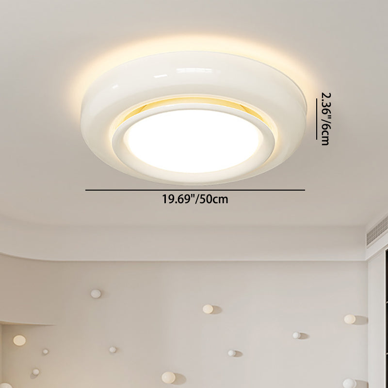 Modern Minimalist Round Iron Acrylic LED Flush Mount Ceiling Light For Bedroom