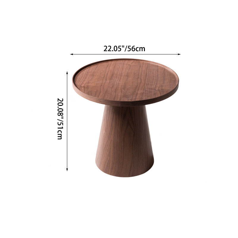 Modern Minimalist Round Wood Coffee Table For Living Room