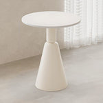 Modern Minimalist Round Conical Rock Slab Iron Dining Table For 4 Seats