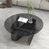 Modern Minimalist Round Square Glass Slate Metal Coffee Table For Living Room