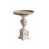 Traditional European Round Wood Roman Column Carving Side Table For Living Room