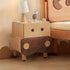 Contemporary Creative Kids Rectangular Bear Wood Nightstand 1-Drawer For Bedroom