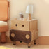 Contemporary Creative Kids Rectangular Bear Wood Nightstand 1-Drawer For Bedroom