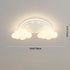 Modern Art Deco Kids Iron PE Cloud Rainbow Semicircular Astronaut LED Flush Mount Ceiling Light For Bedroom