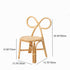 Traditional Japanese Round Rattan Weaving Footstool Bow Knot Backrest For Entryways