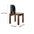 Traditional Vintage Curved Back Ash Wood Oil Wax Leather Dining Chair Backrest For Dining Room