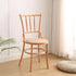 Traditional Vintage Round Cylinder Solid Wood Rattan Dining Chair Backrest For Living Room