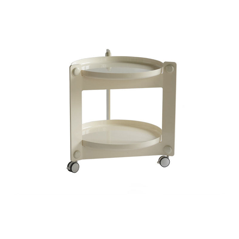 Contemporary Creative Round PET Acrylic End Table 2-Tier For Living Room