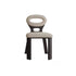 Contemporary Nordic Oval Hollowed Out Lambswool Wood Dining Chair Backrest For Dining Room