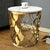 Modern Luxury Round Cylinder Scale Shape Marble Titanium Coffee Table For Living Room