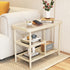 Modern Minimalist Rectangular Glass Iron Side Table 3-Tier For Living Room