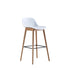 Contemporary Nordic Square Wood Metal PP Bar Stool Backrest Footrest For Dining Room