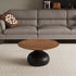 Traditional Vintage Round Orb Solid Wood Carbon Steel End Table 1-Tier For Living Room