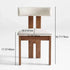 Contemporary Retro Half Round Upholstered Fabric Wood Dining Chair Curved Backrest For Dining Room