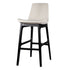 Contemporary Nordic Microfiber Leather Wood Bar Stool Arc Back Footrest For Dining Room