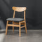 Contemporary Retro Square Linen Upholstered Wood Frame Dining Chair Backrest For Dining Room