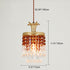 Traditional Vintage Round Wind Chime Brass Crystal 1-Light Pendant Light For Living Room