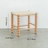 Traditional Chinese Rectangular Woven Seat Gourd Wooden Legs Footstool For Living Room