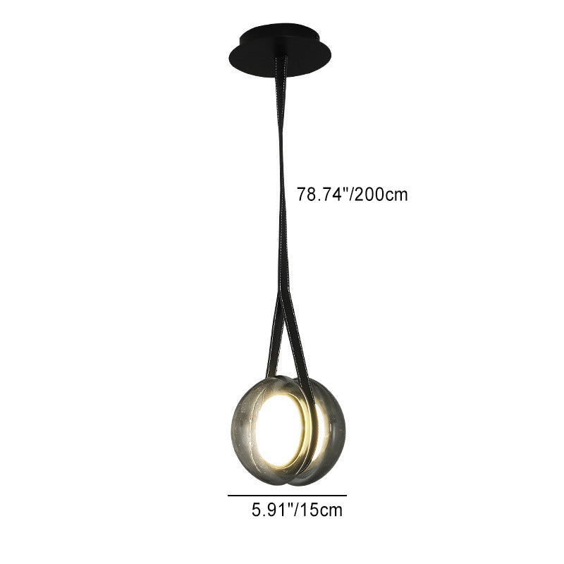 Contemporary Scandinavian Orb Iron Glass LED Pendant Light For Living Room