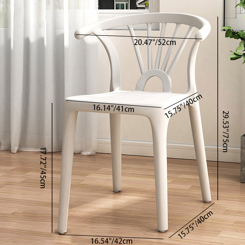 Contemporary Scandinavian Arc Plastic Stackable Dining Chair Backrest For Dining Room